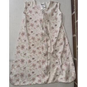 Halo Sleep Sack Large 12-18 Month 22-28lbs White with pink flowers EUC Clean